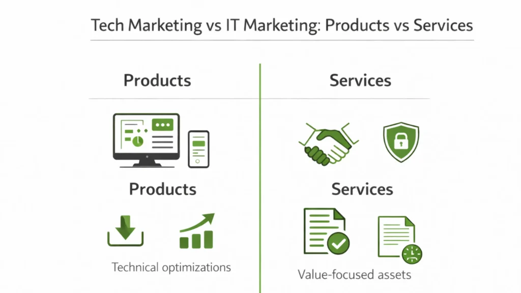 Tech Marketing vs IT Marketing Products vs Services
